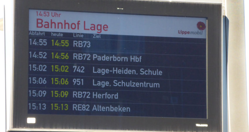 Echtzeit-Fahrgast-Informationssystem am Busbahnhof Lage
