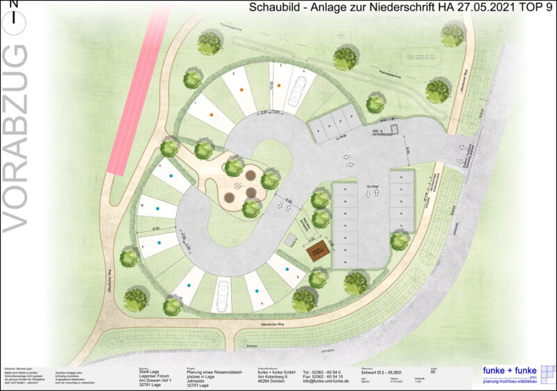 Schaubild Wohnmobilstellplatz - Planungsentwurf