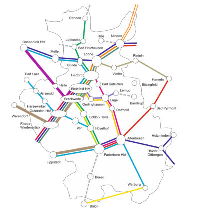 Karte S-Bahn OWL