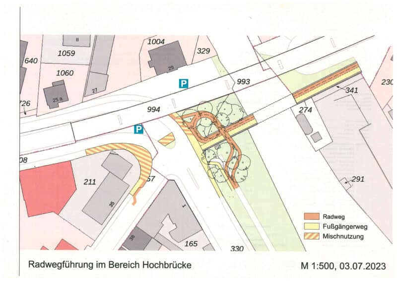 Plan für die Entzerrung des Fuß- und Radverkehrs beim Tunnel Lemgoer Strasse